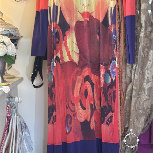 Vivienne Tam long mesh 90’s Y2K Buddha Kiss Dress - Picture 4 of 12